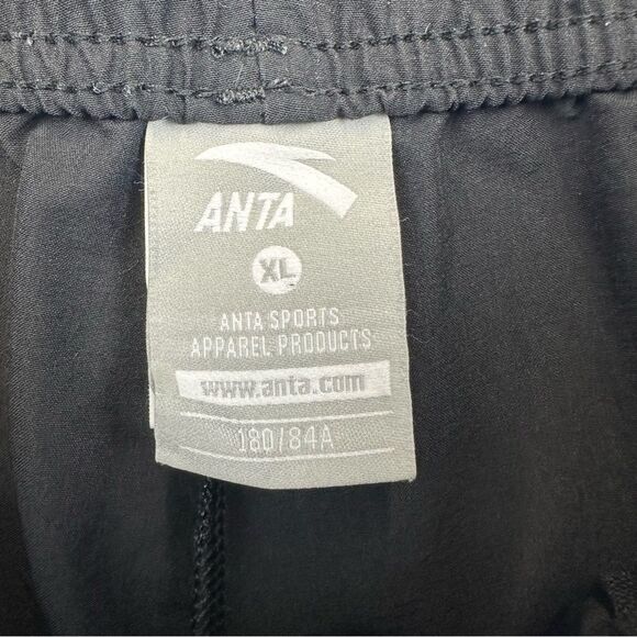 Anta Basketball Shorts Mens XL Black White Spellout Swag Elastic Waist Sports - Picture 13 of 15